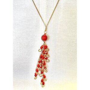 Miguel Ases nGold Filled Chain Coral Ball Necklace